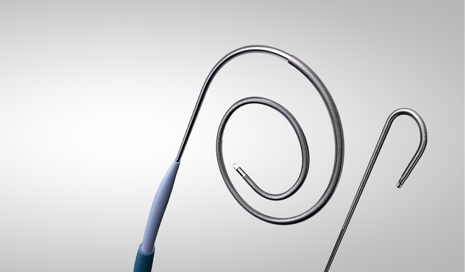 The VersaCross™ Transseptal Solution is available in both a pigtail and J-tip wire.